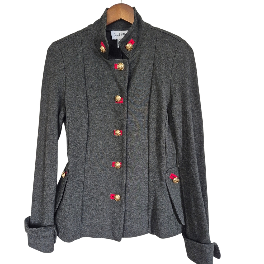 Joseph Ribkoff Military Style Grey Jacket Size 8